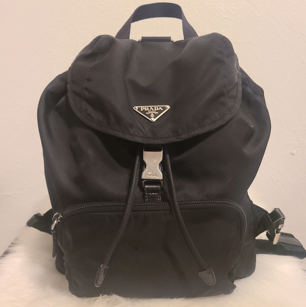 Prada Black Nylon Backpack Limited Deal $261